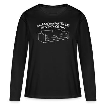 Couch Joke Sofa - Frauen Premium Bio Langarmshirt - Schwarz - Vorne - Julia (174cm)