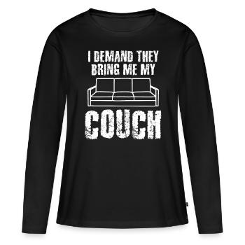 Sofa Couch - Frauen Premium Bio Langarmshirt - Schwarz - Vorne - Julia (174cm)