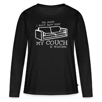 Couch and Sofa - Frauen Premium Bio Langarmshirt - Schwarz - Vorne - Julia (174cm)