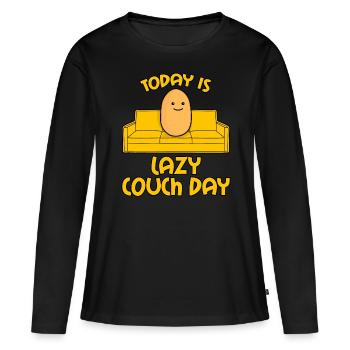 Potato Couch Sofa - Frauen Premium Bio Langarmshirt - Schwarz - Vorne - Julia (174cm)