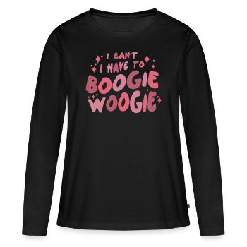 Boogie Woogie Retro Tanzen Swing - Frauen Premium Bio Langarmshirt - Schwarz - Vorne - Julia (174cm)