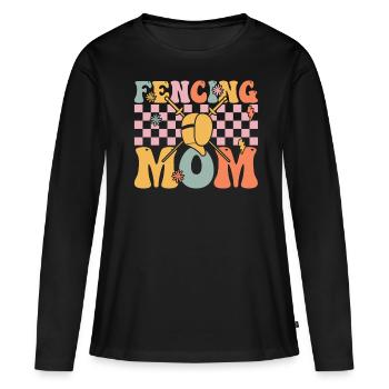 Groovy Foil Sabre Escrimeur - T-shirt manches longues Premium bio Femme - noir - Devant - Julia (174cm)