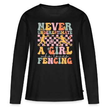 Fille de sabre coulissant - T-shirt manches longues Premium bio Femme - noir - Devant - Julia (174cm)