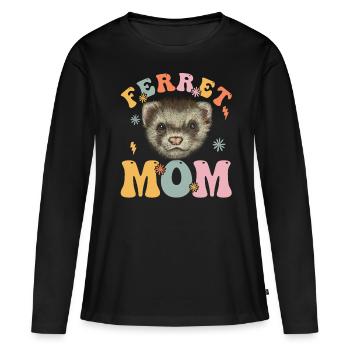 Groovy Tierhalterin - Frauen Premium Bio Langarmshirt - Schwarz - Vorne - Julia (174cm)