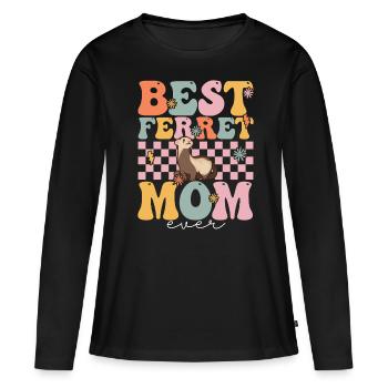 Groovy Tierhalterin - Frauen Premium Bio Langarmshirt - Schwarz - Vorne - Julia (174cm)
