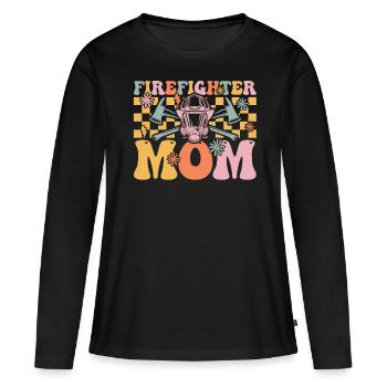 Groovy Brandbekämpfung - Frauen Premium Bio Langarmshirt - Schwarz - Vorne - Julia (174cm)