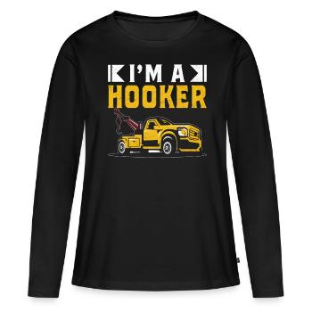 Lustiger Abschleppwagenfahrer Abschleppwagenfahrer - Frauen Premium Bio Langarmshirt - Schwarz - Vorne - Julia (174cm)