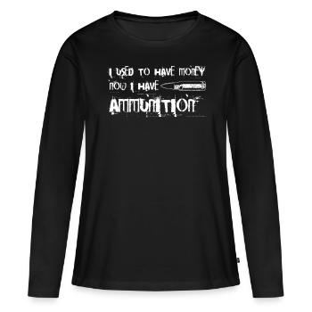 Armes à feu Pistolet Fusil Armes Arme à feu Pistolet - T-shirt manches longues Premium bio Femme - noir - Devant - Julia (174cm)