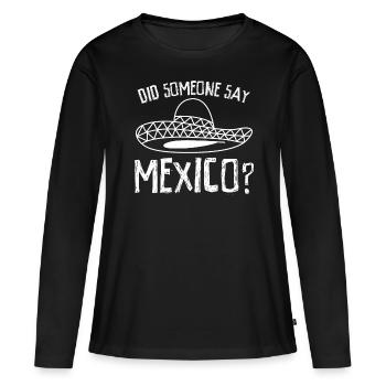 Mexique Sombrero Mexicain Chapeau Mexicain Mexicains - T-shirt manches longues Premium bio Femme - noir - Devant - Julia (174cm)