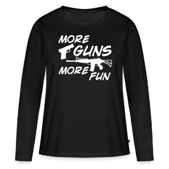 Armes à feu Pistolet Pistolet Fusil Armes Arme à feu - T-shirt manches longues Premium bio Femme - noir - Devant - Julia (174cm)