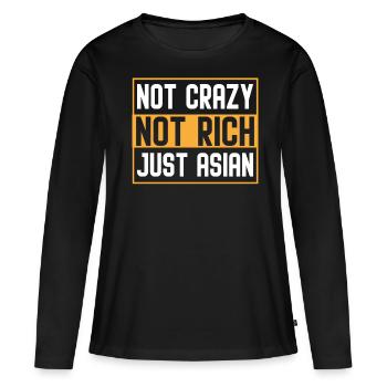 Funny Asian Americans - Women's Premium Organic Long Sleeve Shirt - black - Front - Julia (174cm)