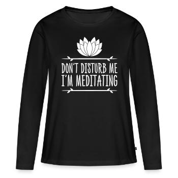 Yoga Méditation Méditation - T-shirt manches longues Premium bio Femme - noir - Devant - Julia (174cm)