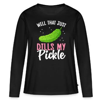 Lustiger Gurken-Südstaaten-Slang - Frauen Premium Bio Langarmshirt - Schwarz - Vorne - Julia (174cm)