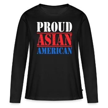 AAPI des îles du Pacifique - T-shirt manches longues Premium bio Femme - noir - Devant - Julia (174cm)