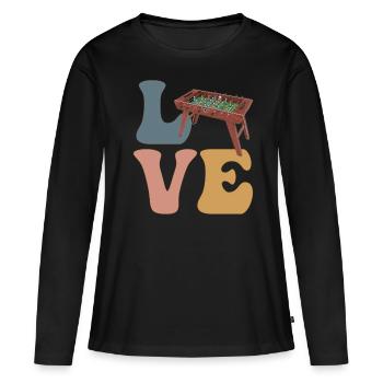 Joueur de baby-foot Baby-foot - T-shirt manches longues Premium bio Femme - noir - Devant - Julia (174cm)