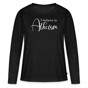 Athéisme Athée Agnostique Incroyant - T-shirt manches longues Premium bio Femme - noir - Devant - Julia (174cm)