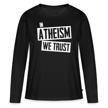 Athéiste Agnostique Athéisme Science - T-shirt manches longues Premium bio Femme - noir - Devant - Julia (174cm)