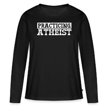 Athéisme Non-croyant Athée Agnostique - T-shirt manches longues Premium bio Femme - noir - Devant - Julia (174cm)
