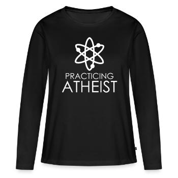 Athéisme Science Athée Agnostique - T-shirt manches longues Premium bio Femme - noir - Devant - Julia (174cm)