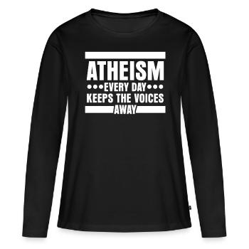 Athéisme Athée Indépendant de la science - T-shirt manches longues Premium bio Femme - noir - Devant - Julia (174cm)
