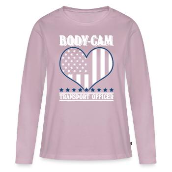 Police Body-Cam Policier - T-shirt manches longues Premium bio Femme - rose poudré - Devant - Julia (174cm)