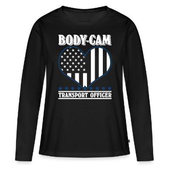 Police Body-Cam Policier - T-shirt manches longues Premium bio Femme - noir - Devant - Julia (174cm)