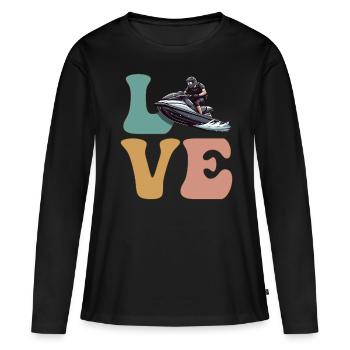 Jet Ski Jet Ski Jet Ski Motomarine - T-shirt manches longues Premium bio Femme - noir - Devant - Julia (174cm)
