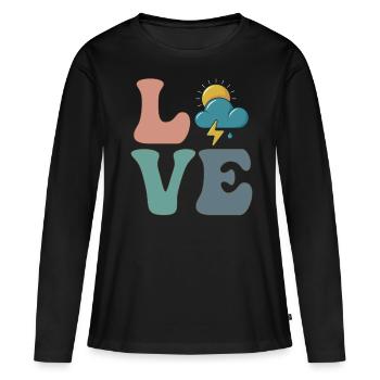 Météorologie Météorologue Météorologue - T-shirt manches longues Premium bio Femme - noir - Devant - Julia (174cm)