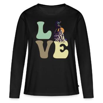 Alpinisme Alpinisme Randonnée - T-shirt manches longues Premium bio Femme - noir - Devant - Julia (174cm)