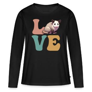 Opossum Opossum - T-shirt manches longues Premium bio Femme - noir - Devant - Julia (174cm)