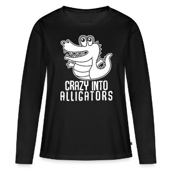 Alligators Alligator mignon - T-shirt manches longues Premium bio Femme - noir - Devant - Julia (174cm)