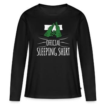 Chemise de nuit en alligator avec alligators - T-shirt manches longues Premium bio Femme - noir - Devant - Julia (174cm)