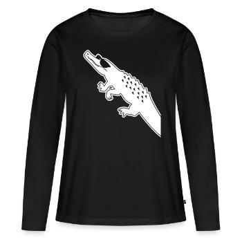 Alligator avec lunettes de soleil Alligators - T-shirt manches longues Premium bio Femme - noir - Devant - Julia (174cm)