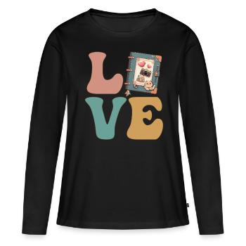 Scrapbooking Scrapbook Artisanat - T-shirt manches longues Premium bio Femme - noir - Devant - Julia (174cm)