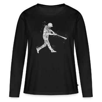 Baseball Pitcher - Frauen Premium Bio Langarmshirt - Schwarz - Vorne - Julia (174cm)