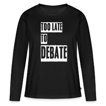 Discussion Équipe de débat Club de débat - T-shirt manches longues Premium bio Femme - noir - Devant - Julia (174cm)
