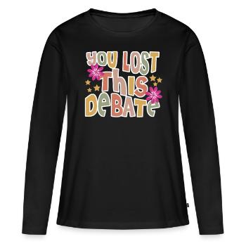 Équipe de débat de blagues du club de débat - T-shirt manches longues Premium bio Femme - noir - Devant - Julia (174cm)