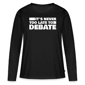 Club de débat sur la rhétorique de l’équipe de débat - T-shirt manches longues Premium bio Femme - noir - Devant - Julia (174cm)