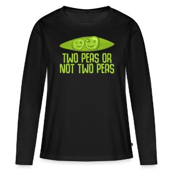 Deux petits pois - T-shirt manches longues Premium bio Femme - noir - Devant - Julia (174cm)