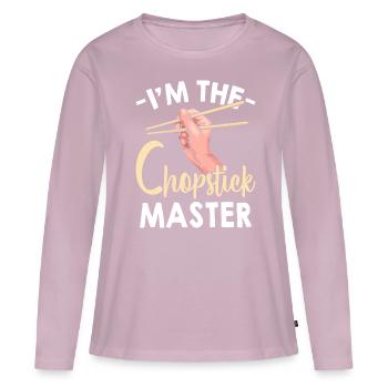Asian-American chopsticks - Women's Premium Organic Long Sleeve Shirt - dusky pink - Front - Julia (174cm)