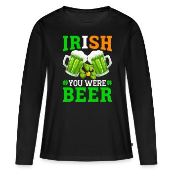Funny Irish St. Patrick's Day - Women's Premium Organic Long Sleeve Shirt - black - Front - Julia (174cm)