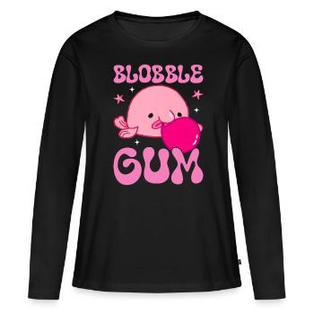 Drôle Blobfish Bubble Gum Créature De La Mer - T-shirt manches longues Premium bio Femme - noir - Devant - Julia (174cm)