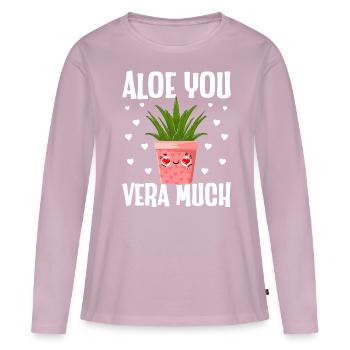 Funny Succulent Aloe Vera - Women's Premium Organic Long Sleeve Shirt - dusky pink - Front - Julia (174cm)