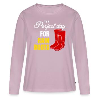 Rain Boots - Women's Premium Organic Long Sleeve Shirt - dusky pink - Front - Julia (174cm)