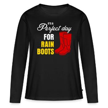 Rain Boots - Women's Premium Organic Long Sleeve Shirt - black - Front - Julia (174cm)