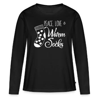 Chaussettes chaudes en laine chaussettes d’hiver chaussette - T-shirt manches longues Premium bio Femme - noir - Devant - Julia (174cm)