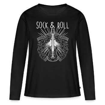 Chaussettes d’hiver Chaussettes de musique Chaussettes en laine - T-shirt manches longues Premium bio Femme - noir - Devant - Julia (174cm)