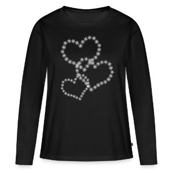 Coeurs de neige Flocon de neige Flocons de neige - T-shirt manches longues Premium bio Femme - noir - Devant - Julia (174cm)
