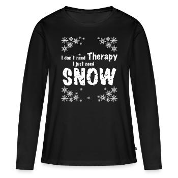 Flocons de neige flocon de neige - T-shirt manches longues Premium bio Femme - noir - Devant - Julia (174cm)