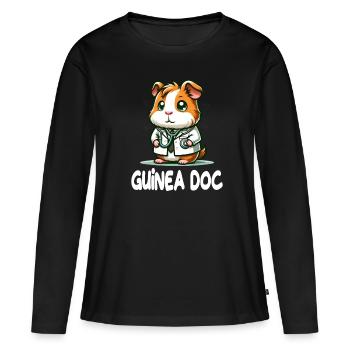 Doktor Meerschweinchen Guinea Doc - Frauen Premium Bio Langarmshirt - Schwarz - Vorne - Julia (174cm)